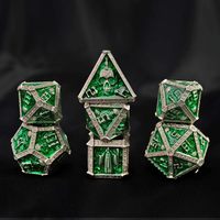 20 dés polyédriques en métal sculptés, écologiques et durables, 35 pièces, Dungeons & Dragons Fifth Personality Crusu Table