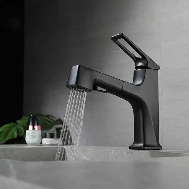 New Zinc Clad Copper Basin Faucet Tap Multifunctional Pull Out Modern Faucet For Bathroom