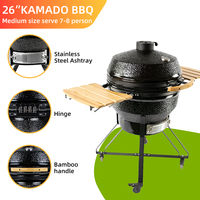 KIMSTONE Barbecue Kamado en céramique de 26 pouces, grande taille, à faible consommation de carburant, pour grillades au charbon et fumage