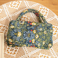 Panier de rangement pliable et portable en tissu floral fait main pour sous-vêtements et articles ménagers divers – Vente en gros