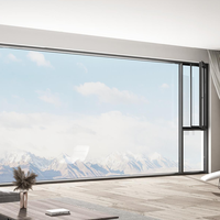 Ventana Abatible de Lujo con Marco Delgado de Aleación de Aluminio, Doble Acristalamiento, Bisagra Oculta, Estilo Moderno Minimalista para Proyectos de Hoteles y Villas - Directo de Fábrica
