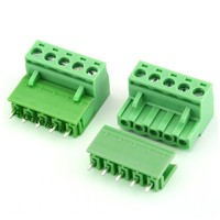 Connecteur de bornier enfichable mâle-femelle 2EDG PCB, 2 positions, pas de 5,08 mm, type ouvert, connecteur à broches droites
