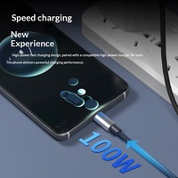 Kabel Data Braided Jacket Pengisian Cepat 100W dengan Layar Digital untuk Transfer Data Tipe-C Grosir