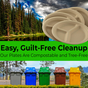 100% naturel 3 Compartiment Jetable de Fiber de Canne À Sucre Plaques Écologique Biodégradable Bagasse <span class=keywords><strong>Plateau</strong></span> - Product Image 3