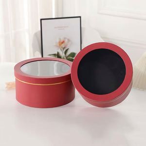 Caja de Regalo Redonda para Ramos de Flores, Caja de Cartón con Ventana Transparente para Empaque de Rosas y Arreglos Florales - Product Image 5