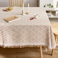 1MOQ Nappe tricotée de style moderne Tapis de table en polyester et coton Housse de table anti-poussière pour usage domestique