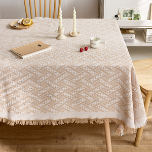 1MOQ Nappe tricotée de style moderne Tapis de table en polyester et coton Housse de table anti-poussière pour usage domestique - Product Image 1