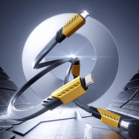 Kabel Data Pengisian Cepat USB C 4-in-1 Hot Sale Pd 27W 65W 3A 5A, Bahan Nylon Braided Zinc Alloy untuk iPhone Android