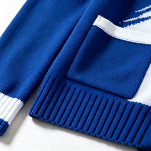 Custom Winter Fashion Homee <strong>Ladies</strong> Full Button Vneck <strong>Cardigan</strong> Sweater <strong>White</strong> Chenille Embroidery Logo Blue Knit <strong>Cardigan</strong> - Product Image 6