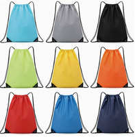Sac à dos de sport promotionnel en polyester de haute qualité avec cordon de serrage, personnalisé, recyclé, imprimé en sérigraphie avec logo OEM, sac de transport