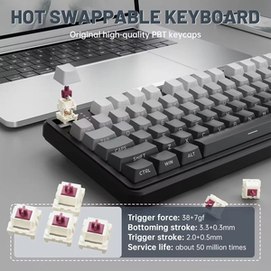 คีย์บอร์ดเกมมิ่งไร้สาย ATTACK SHARK X98 PRO แบบ Tri-Mode, Hot Swappable, หน้าจอสี TFT และปุ่มควบคุม, ไฟ RGB Backlit, 98 ปุ่ม - Product Image 4