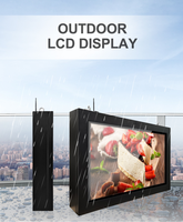 Papan Reklame Digital Lcd Berdiri Lantai, Pemutar Iklan Wifi Luar Ruangan dengan Kunci Aman Layar Sentuh 43/55 Inci