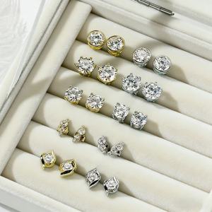 Pendientes de Moissanita de 0.5CT, 1CT, 2CT, 3CT, Chapados en Oro, Plata de Ley 925, Vvs, con Certificado GRA - Product Image 5