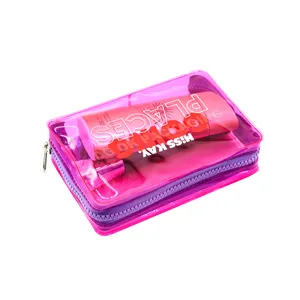 Multifunction Makeup Organizer Bags Jewelry Bag Cosmetic Bag Carton Box Transparent Fashion Customized Size Laser Zipper PVC