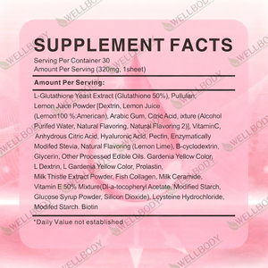 WELLBODY Tira de disolución oral personalizada Suplemento biótico Película de caramelo Vitamina Cabello saludable Uñas Glutatión Película de disolución oral - Product Image 2