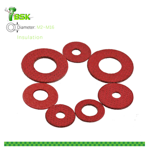 Бумага красного цвета волоконная шайба для винтов размером M2 до M16 красная Вулканизированная изоляционная бумажная шайба - Product Image 3