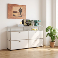 Vitrina Modular de Acero Industrial Moderna y Elegante para Exportación a Granel, con Estantes Ajustables, Certificación CE, Estructura KD