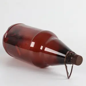 Özel gıda sınıfı 2.5L şeffaf PET plastik bira şarap şişesi Amber şeffaf içecek şişesi
