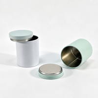 Boîte en fer blanc ronde de 30-50g pour poudre de matcha de qualité alimentaire avec double couvercle pour le stockage du thé vert, logo personnalisé, vente en gros