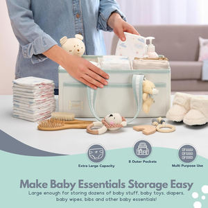 Caddy de pañales de fieltro de primera calidad con divisores desmontables Diseño elegante de guinga Portátil espacioso <span class=keywords><strong>para</strong></span> artículos esenciales <span class=keywords><strong>para</strong></span> bebés - Product Image 5