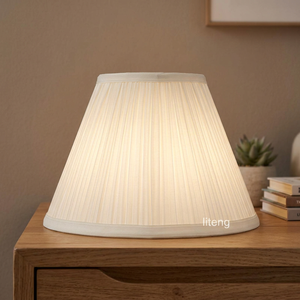 Liteng Modern White Cone Shape Pleated Fabric Metal <b>Frame</b> Custom Color <b>Clip</b> Bulb Lamp Shade 1 Year Warranty 90 Lm/W - Product Image 3