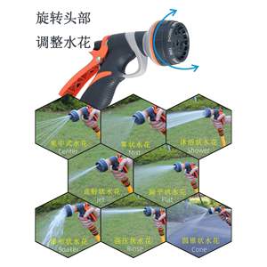 Pistolet de pulvérisation de jardin avec buse réglable, outil d'arrosage multifonctionnel en plastique pour jardin et lavage de voiture - Product Image 4