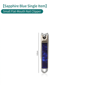 Coupe-ongles Gem Blue à lames plates, ciseaux de manucure compacts à ressort unique pour adultes - Product Image 5