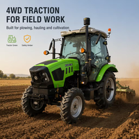 Tracteurs agricoles 80 CV 4x4 avec cabine climatisée, châssis robuste, Traktor Agricola, Trator