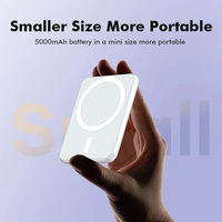 Venta al por mayor de baterías portátiles de 5,000 mAh con carga rápida y función de carga inalámbrica magnética.