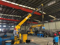Grue télescopique hydraulique droite pour camions chargeurs de 8 tonnes montés sur camion