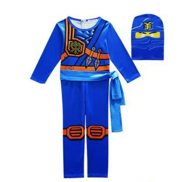 Hot Selling Halloween Kinderen Fancy Party Dress Up Ninja Go Kostuum Voor Kinderen Ninja Cosplay Jumpsuits Masker Set