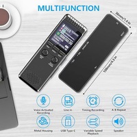 Batterie 1100MAh 80 heures d'enregistrement activé par la voix USB Type-C lecture vocale enregistreur vocal numérique dictaphone