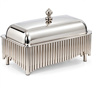 Ensemble de réchauds de buffet en acier inoxydable pour service de traiteur professionnel avec bac à nourriture - Product Image 1