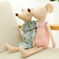 Gros Mignon Grandes Oreilles En Peluche Souris En Peluche Portant Tenue Combinaisons Fille Et Garçon Rat Câlin Cadeaux pour enfants