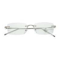 Monture de lunettes rétro carrée sans monture en métal Schmonti Y8139 pour hommes et femmes, verres optiques vintage anti-lumière bleue pour ordinateur, lentilles transparentes