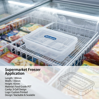 Emballage de vente au détail personnalisé en blister pour boîte de conservation alimentaire transparente pour congélateur, blister transparent en PET pour récipient de cuisine