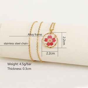 Ожерелье из сушеных цветов на заказ ручной работы, украшение из смолы, украшение для женщин, пара, День Святого Валентина, свадьба на годовщину - Product Image 3