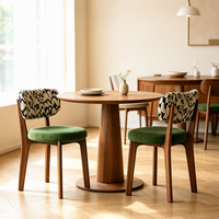 Chaise de salle à manger en bois massif, style luxe léger, nordique, haut de gamme, avec dossier rembourré en cuir PU anti-griffures, design pour la maison et la salle à manger