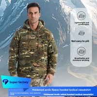 Veste polaire à capuche unisexe camouflage en polyester pour l'hiver, grande taille, pull chaud en polaire, en stock
