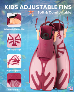 <span class=keywords><strong>Set</strong></span> da snorkeling per bambini OutdoorMaster Marlin 180 °   Maschera Subacquea Panoramica Antiappannamento Dry Top con Pinne per Ragazzi e Ragazze 6-16 Anni - Product Image 2