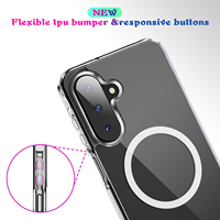 Pour Samsung A16 étui magnétique transparent, nouvelle couverture de téléphone portable anti-rayures en acrylique Slim Fit + TPU 2 en 1 pour Samsung Galaxy A16 5G