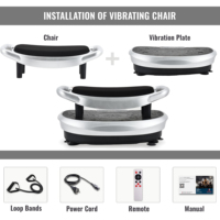 Plateforme vibrante d'exercice avec bandes de résistance pour la maison, perte de poids, exercice corporel et massage, multifonction verticale