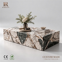 Table basse moderne en marbre naturel pour la décoration intérieure, mobilier de salon - Socle durable et écologique
