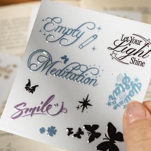 2 unids/pack pegatinas de cristal serie Sonata inglesa Material impermeable manual DIY taza de agua decoración Collage - Product Image 2