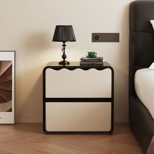 New solid wood bedside table for home bedroom, 2025 creative bedside table, Bauhaus style, <b>small</b> bedside storage <b>cabinet</b> - Product Image 1