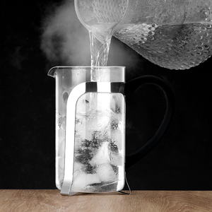Cafetière à piston en acier inoxydable 304 avec filtres, verre borosilicate transparent résistant à la chaleur, couvercle inclus, grande taille - Product Image 4