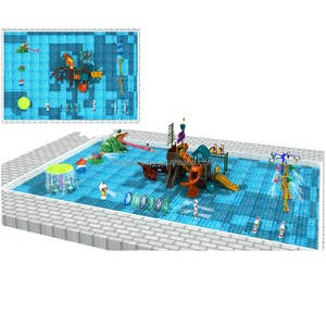 Tapis anti-éclaboussures amusant jeux de piscine à vagues jouet <span class=keywords><strong>parc</strong></span> aquatique manèges tube en fibre de verre toboggan en plastique au sol - Product Image 4
