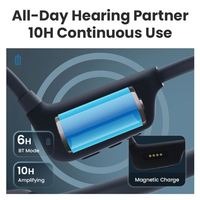Écouteurs sans fil Bluetooth TF à tour de cou, étanches, en mousse, pour le sport, avec carte FM active, pour appareil auditif