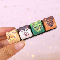 Porte-clés personnalisé en forme de chat, en acrylique, avec LED, jouet anti-stress, design anime, forme de clavier