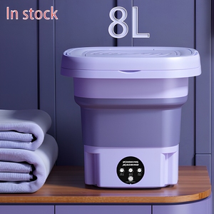 Lave-linge portable mini pliable électrique entièrement automatique pour sous-vêtements et chaussettes avec essorage 9L - Product Image 1